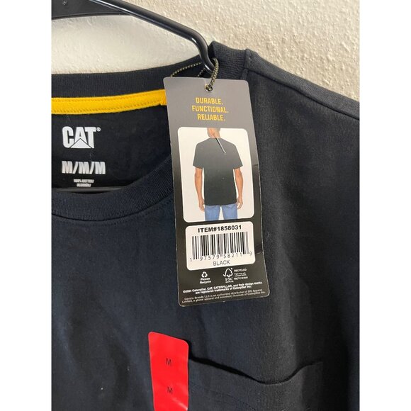 Caterpillar NWT Mens Black Short Sleeve Crew Neck Pocket T-Shirt, M, New - Picture 7 of 12